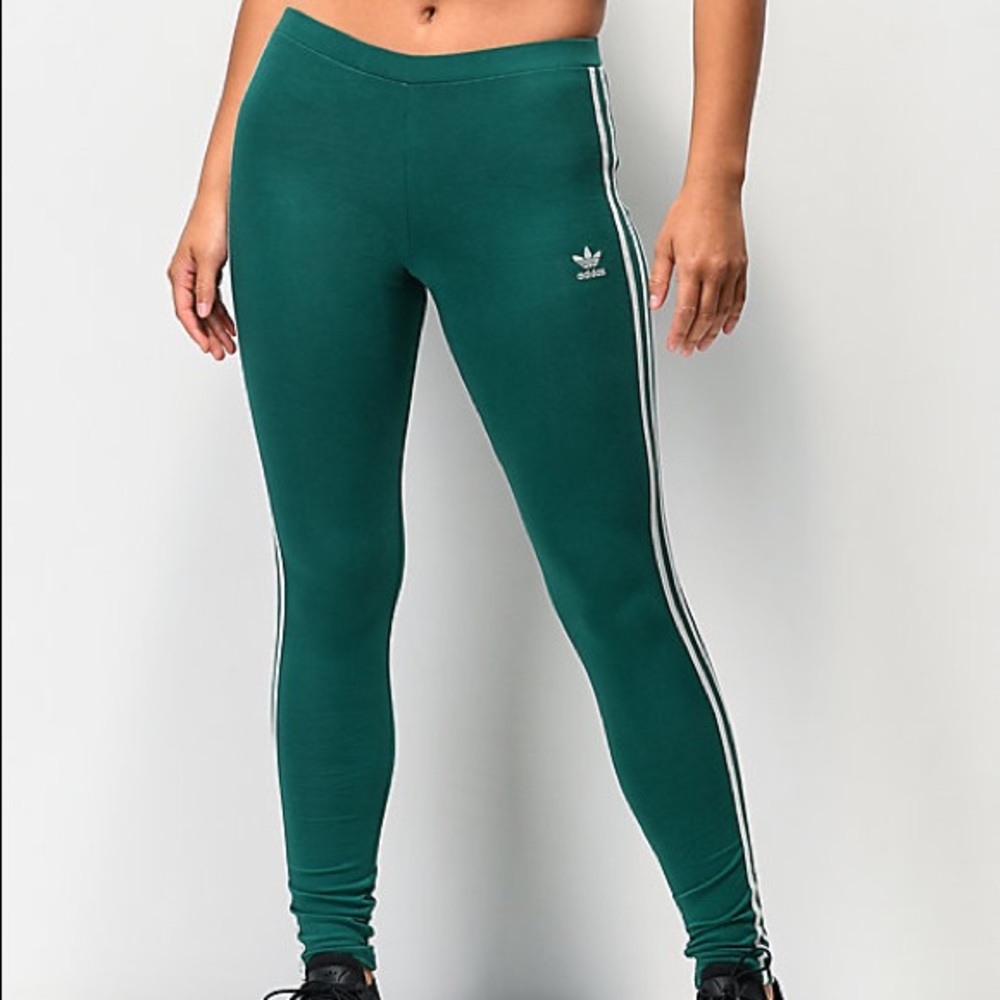 Adidas Originals Green Leggings NWT - Picture 2 of 5